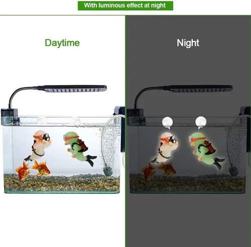 Vista 3 de AnRui Paquete de 2 decoraciones flotantes para pecera, decoración de acuario, dispositivo flotante, accesorios para pecera, adorno para jugar peces