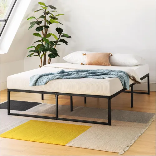 Vista 9 de Mellow MYLA - Marco de cama de plataforma de metal de 12 pulgadas con listones de acero, tamaño matrimonial