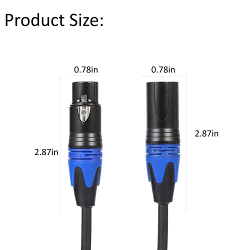 Vista 2 de Cable divisor XLR, cable de conexión en Y de 1 hembra a 2 machos, cable divisor de micrófono equilibrado, adaptador de audio (11.8 pulgadas)