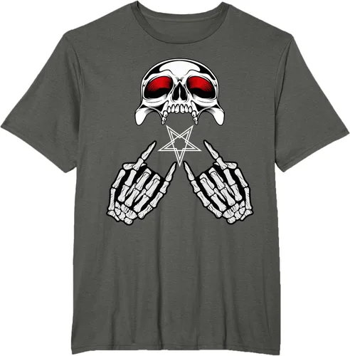 Vista 5 de Camisas de metal pesado con diseño de abanico de metal Negro