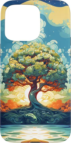 Vista 28 de iPhone 16 Sunrise Spiritual Sun Water Tree of Life Case