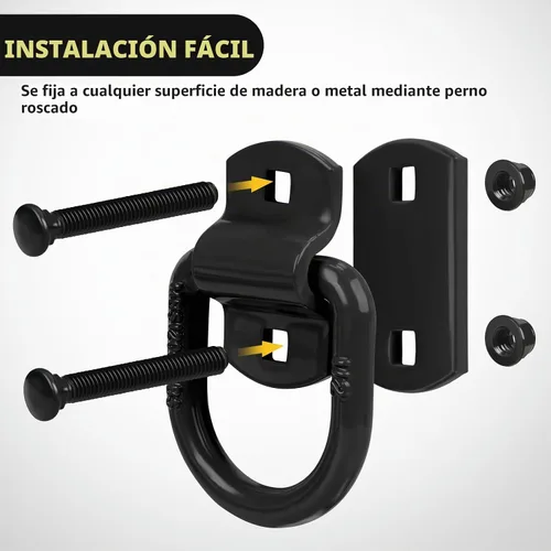 Vista 4 de Nilight Anclaje de amarre con anillo en D, 4 unidades, anillos resistentes de 1/2 pulgada con tornillos en remolque, caja de camión, carga, 12000