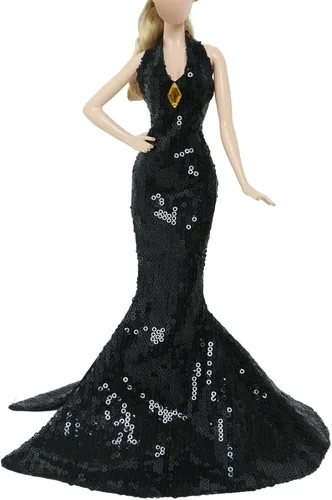 Vista 3 de Edición Limitada Set de 3 Vestidos de Boda para Muñeca Negra Accesorios para Muñeca de 11.5 Pulgadas, Ropa de Princesa, Vestido, Falda, Complementos