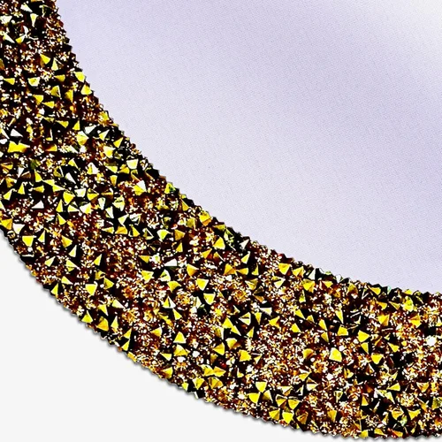Vista 7 de Manteles Individuales Dorados Tapete Dorado Resistente al Calor Decoración de Diamante Triturado Decoración de Pedrería Decoraciones de Otoño