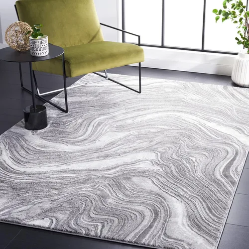 Vista 23 de SAFAVIEH Meadow Collection - Alfombra para pasillo, 2 x 7 pies, azul y gris, diseño abstracto moderno, no desprende pelusa y de fácil cuidado, ideal