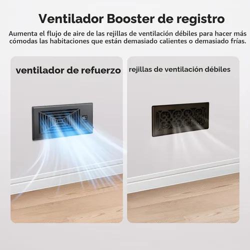 Vista 2 de BIOWIND Ventilador silencioso de refuerzo de registro se adapta a agujeros de registro de 4" x 10", ventilador de salida de aire acondicionado de 10