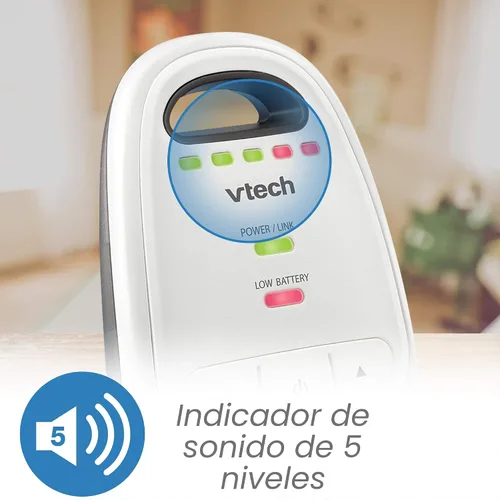 Vista 5 de Monitor digital para bebés VTech Safe & Sound, Monitor con dos unidades para padres, paquete de de 1, Blanco