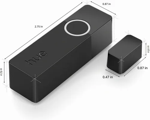 Vista 2 de Philips Hue Sensor de Contacto Inteligente Seguro, Negro - Paquete de 1, Sensor de Puerta Hecho para Puertas y Ventanas Interiores, Alarma de Puerta