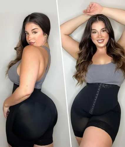 Vista 6 de YIANNA Fajas de control de abdomen para mujer, fajas colombianas sin tirantes, pantalones cortos moldeadores de glúteos con cremallera