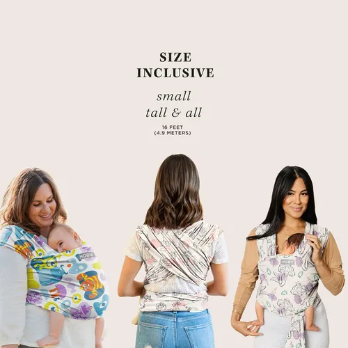 Vista 7 de Portabebés Moby Baby Wrap Featherknit para recién nacidos a niños pequeños (8-15kg), porta bebé tipo cabestrillo, diseño ligero y manos libres