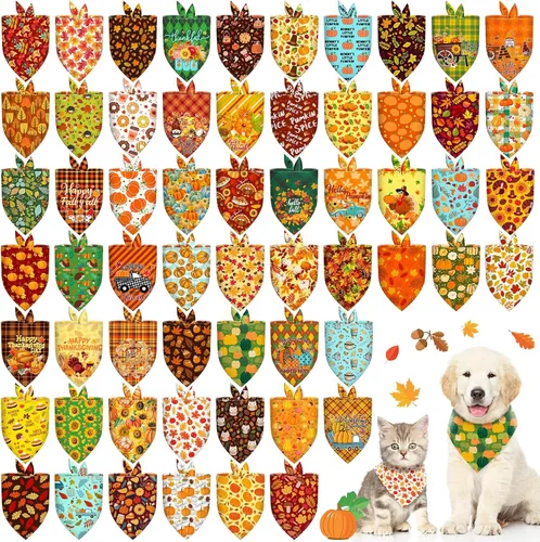 Vista 11 de 120 piezas de bandanas navideñas para perros a granel, bufandas ajustables para perros, baberos, bandanas navideñas para cachorros, bufandas