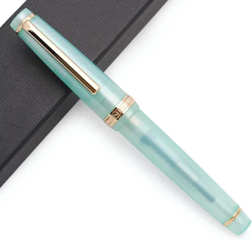 Vista 36 de Pluma estilográfica JINHAO 82 con clip dorado (plumín F 0.5mm, verde aguacate)