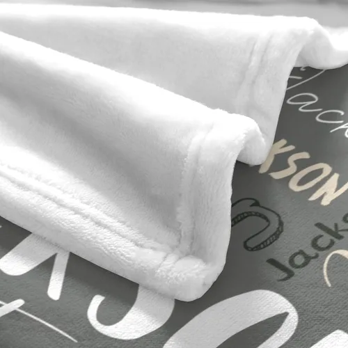 Vista 3 de Manta personalizada con nombre para adultos, manta de franela con nombre personalizado para niños y niños, Manta personalizada para regalo