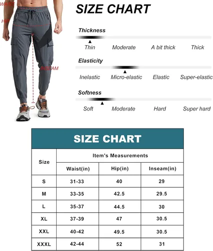 Vista 6 de Libin Pantalones deportivos ligeros para hombre, de secado rápido, para senderismo, correr, entrenamiento, atletismo, viajes, golf, casual