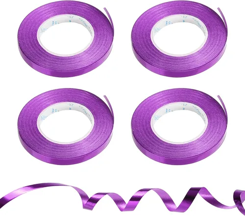 Vista 7 de PATIKIL 4 cintas rizadoras de globos prensadas brillantes metálicos de 3/16 pulgadas, 11 yardas iridiscentes para decoración de fiestas, envolver