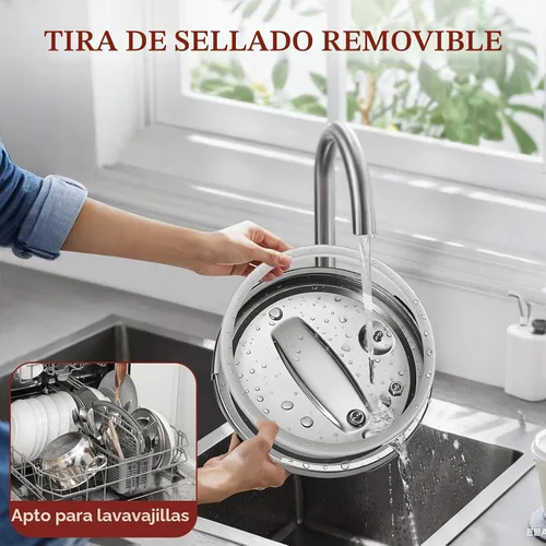 Vista 7 de BreeRainz 304 Olla a presión de acero inoxidable 8.45QT