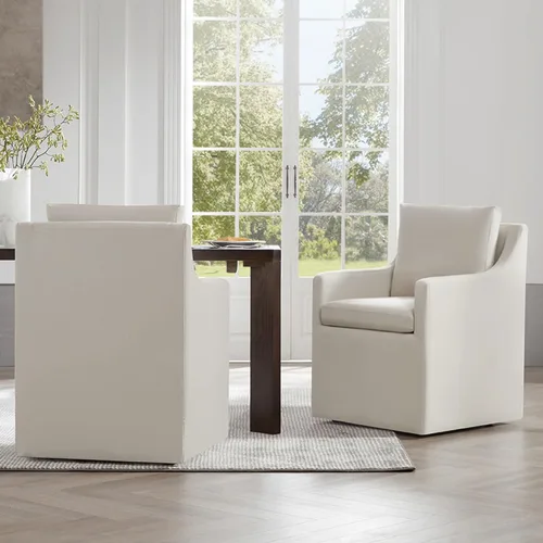 Vista 23 de KISLOT Upholstered Dining Chairs Set of 1 with Casters, Cream