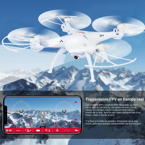 Vista 2 de Drone sin cabeza UFO con cámara HD WiFi Syma X5SW-V3 FPV Explorers2 2.4Ghz 4CH 6-Axis Gyro RC Quadcopter de Cheerwing (blanco) Inicio con una