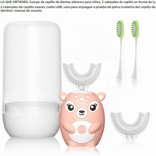 Vista 7 de Cepillos de dientes eléctricos para niños Rosa 2-6 Años