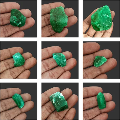 Vista 7 de GEMHUB Piedras preciosas sueltas para la fabricación de joyas, 10-980 quilates, esmeralda verde cruda, piedras naturales Cristal y piedras curativas