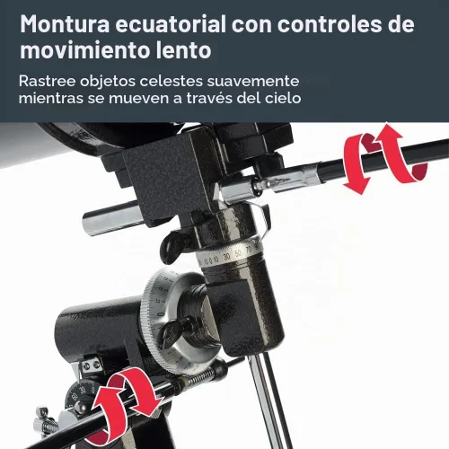 Vista 2 de Celestron - Telescopio PowerSeeker 70EQ - Telescopio ecuatorial alemán manual para principiantes - Compacto y portátil - Paquete de software