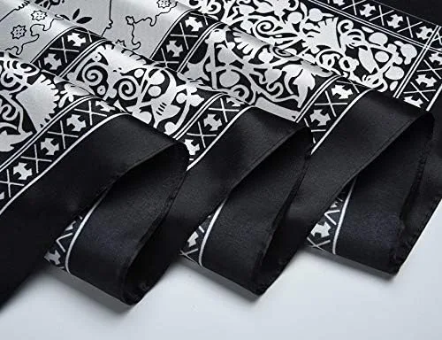 Vista 6 de corciova - Bufanda cuadrada grande para mujer, diadema sedosa para cabello rizado, lazo para dormir por la noche, bandana a la moda, 35 x 35 pulgadas