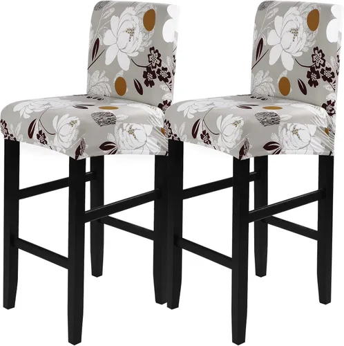 Vista 45 de SearchI Juego de 2 fundas para taburetes de bar, fundas de asiento de taburete elásticas y lavables, fundas para sillas de altura de mostrador