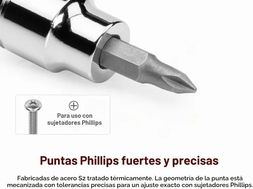 Vista 2 de TEKTON Phillips/SHB91109 - Juego de llaves de vaso ranuradas, 8 piezas