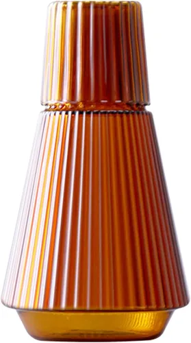 Vista 7 de Sizikato Jarra de agua de vidrio de borosilicato ámbar de 26 onzas con vaso de cristal.