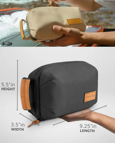 Vista 3 de Organizador de Bolso Tecnológico - Bolsa Organizadora Pequeña para Electrónica de Viaje - Estuche de Viaje Premium con Acentos de Cuero - Bolsillo