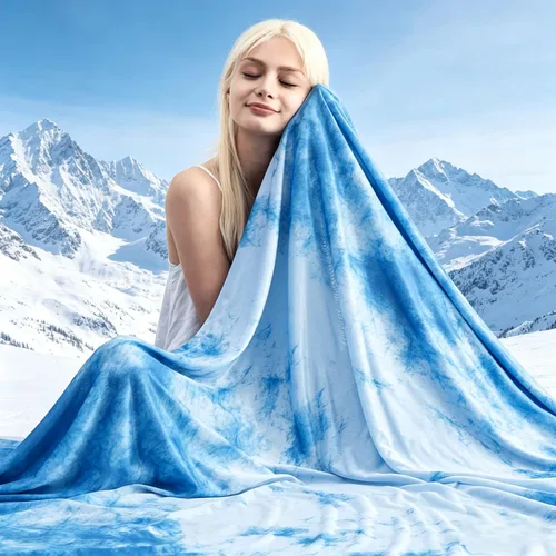 Vista 13 de Marchpower - Manta de enfriamiento para niños que duermen con calor, manta de lana fresca Arc-Chill con diseño de doble cara, fibra de enfriamiento