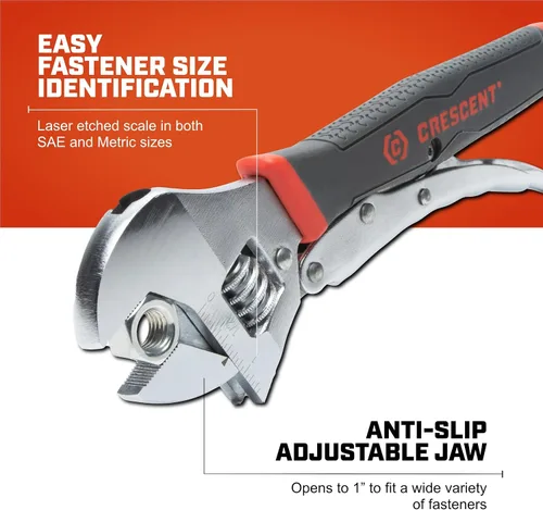 Vista 9 de Crescent Llave Ajustable de Bloqueo de Doble Material de 10" - ACL10VS