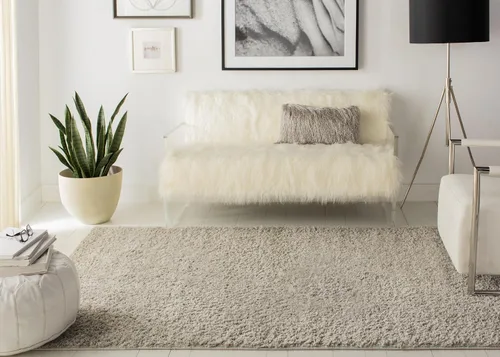 Vista 20 de SAFAVIEH Arizona Shag Collection ASG820A - Alfombra de pasillo, 2 pies 3 pulgadas x 6 pies, color crema, diseño sólido, no desprende pelusa y fácil