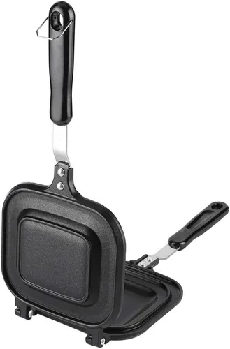 Vista 5 de Oumefar Sartén cuadrada de doble cara para panqueques, sartén antiadherente para hacer sándwiches, sartén multifunción para hornear, tostadora