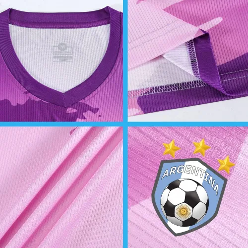 Vista 6 de Casmyd Me-Ssii 10 - Camiseta de fútbol argentina y pantalones cortos para niños y jóvenes 2022 para la Copa Mundial de Fútbol Deportivo Kit
