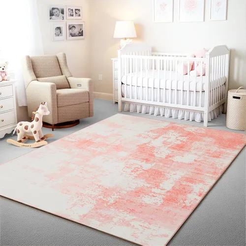 Vista 118 de Istana Alfombra larga antideslizante de 2.5 x 8 para el hogar, para pasillo y cocina, lavable, sedosa y suave al tacto, elegante, color azul y marfil