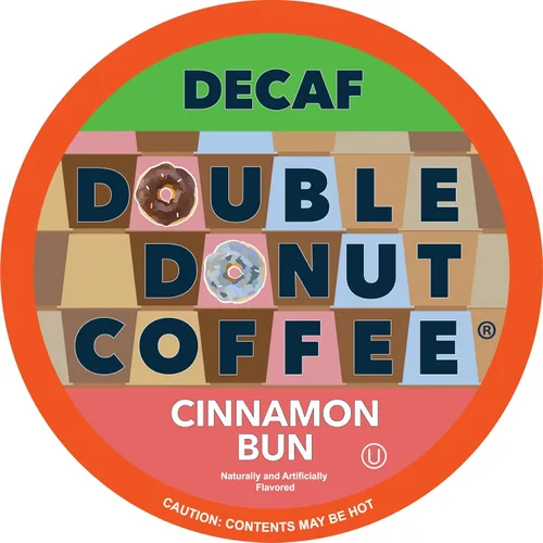 Vista 10 de Double Donut Coffee Cápsulas de café tostado oscuro descafeinado, café de mezcla extra atrevida, café de una sola porción para máquinas Keurig K