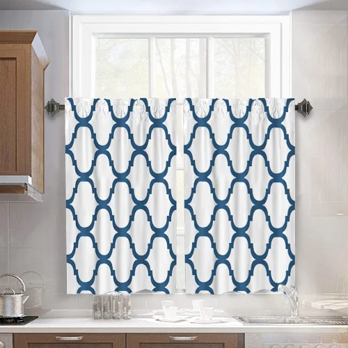 Vista 16 de Melodieux - Cortinas de bolsillo de moda marroquí para cocina, cafetería o baño, pequeñas ventanas