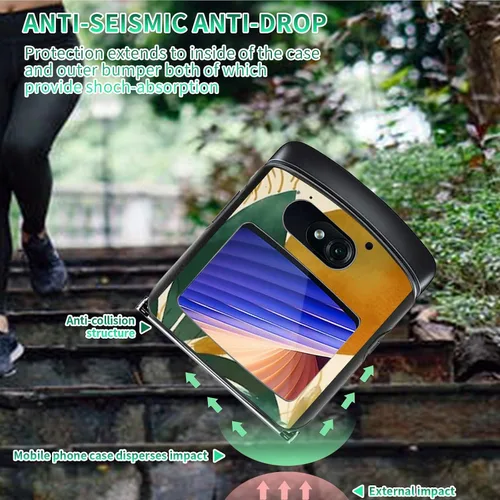 Vista 5 de Rossy Funda para Motorola RAZR 5G, para Moto RAZR 5G, funda delgada y ligera de policarbonato duro a prueba de golpes para Motorola Moto RAZR 5G