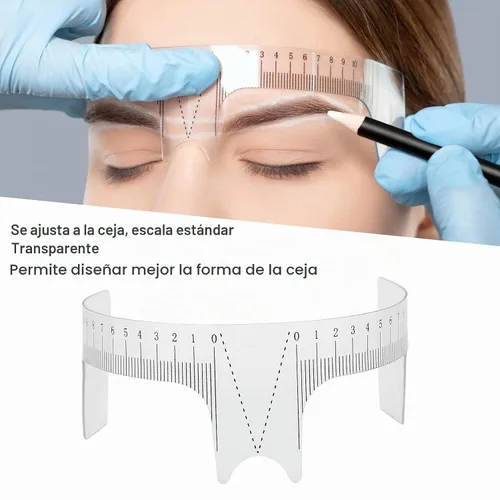Vista 7 de Regla profesional de posicionamiento de cejas Microblading Brow Shape Design Ruler Herramienta de medida (B) Piercing y suministros