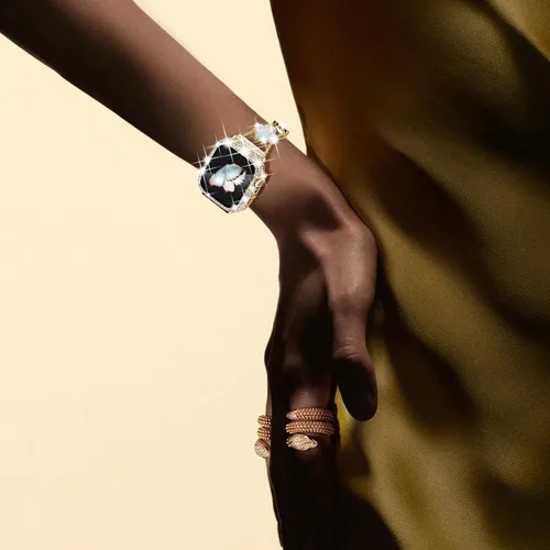 Vista 8 de Surace - Correa compatible con Apple Watch de 1.50 pulgadas para mujer, correa de metal con diamantes de imitación y circón en acero inoxidable