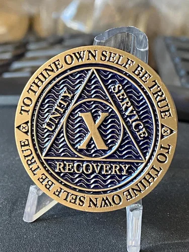 Vista 3 de 10 años AA Medallion Reflex Antique y Blue Color Bronze Chip