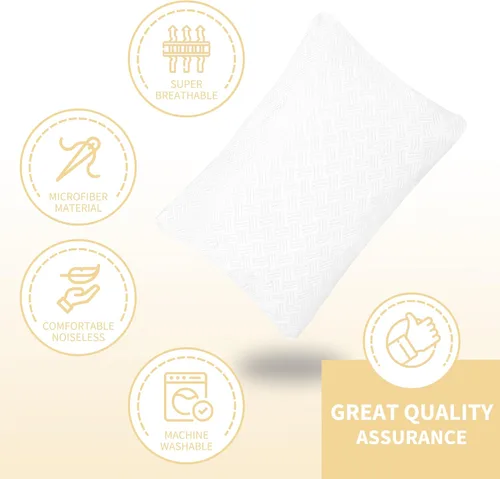 Vista 3 de Safe and Sound Protector de almohada impermeable con cremallera, funda de almohada suave y transpirable de microfibra tamaño estándar, funda
