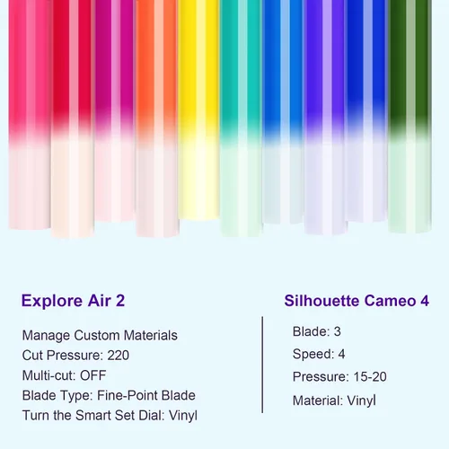 Vista 4 de TECKWRAP Vinilo adhesivo permanente que cambia de color, 10 colores/paquete de hojas de vinilo permanente en frío, hojas de vinilo de 12 x 12