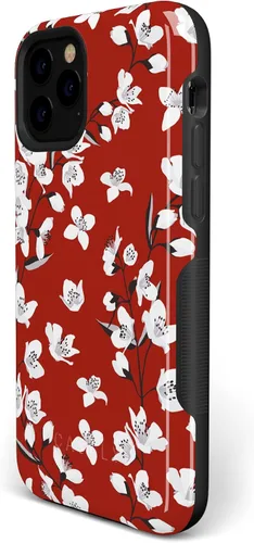 Vista 3 de Casely Funda para iPhone 11 Pro Max Funda floral de cerezo rojo
