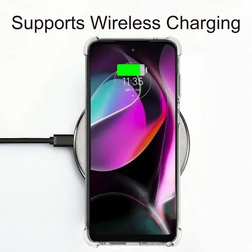 Vista 4 de Osophter Funda transparente para Moto G 5G 2022 con protector de pantalla, TPU con absorción de golpes, esquinas reforzadas, cubierta flexible