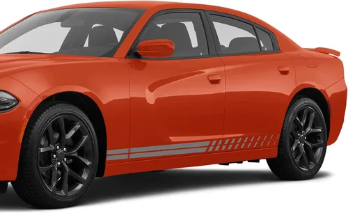 Vista 6 de Calcomanías de vinilo con gráficos de rayas laterales compatibles con Dodge Charger (negro)