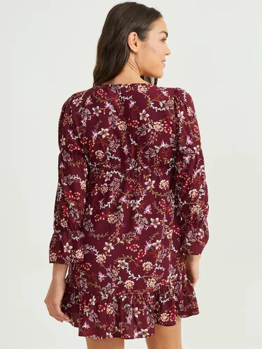 Vista 3 de ALTAR'D STATE Vestido de manga larga para mujer, con estampado floral, cuello cuadrado, casual, para verano y otoño