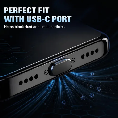 Vista 4 de Paquete de 4 tapas USB C para puerto USB C, cubierta de puerto de carga tipo C con cubierta antipolvo para altavoz, accesorios de teléfono