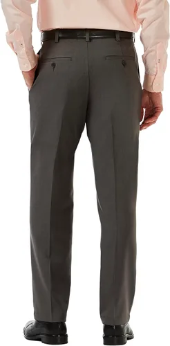 Vista 2 de Haggar Cool 18 Pro para hombres - Pantalón de ajuste clásico, con plisado frontal y cintura expandible oculta, tallas regulares y grandes y altas